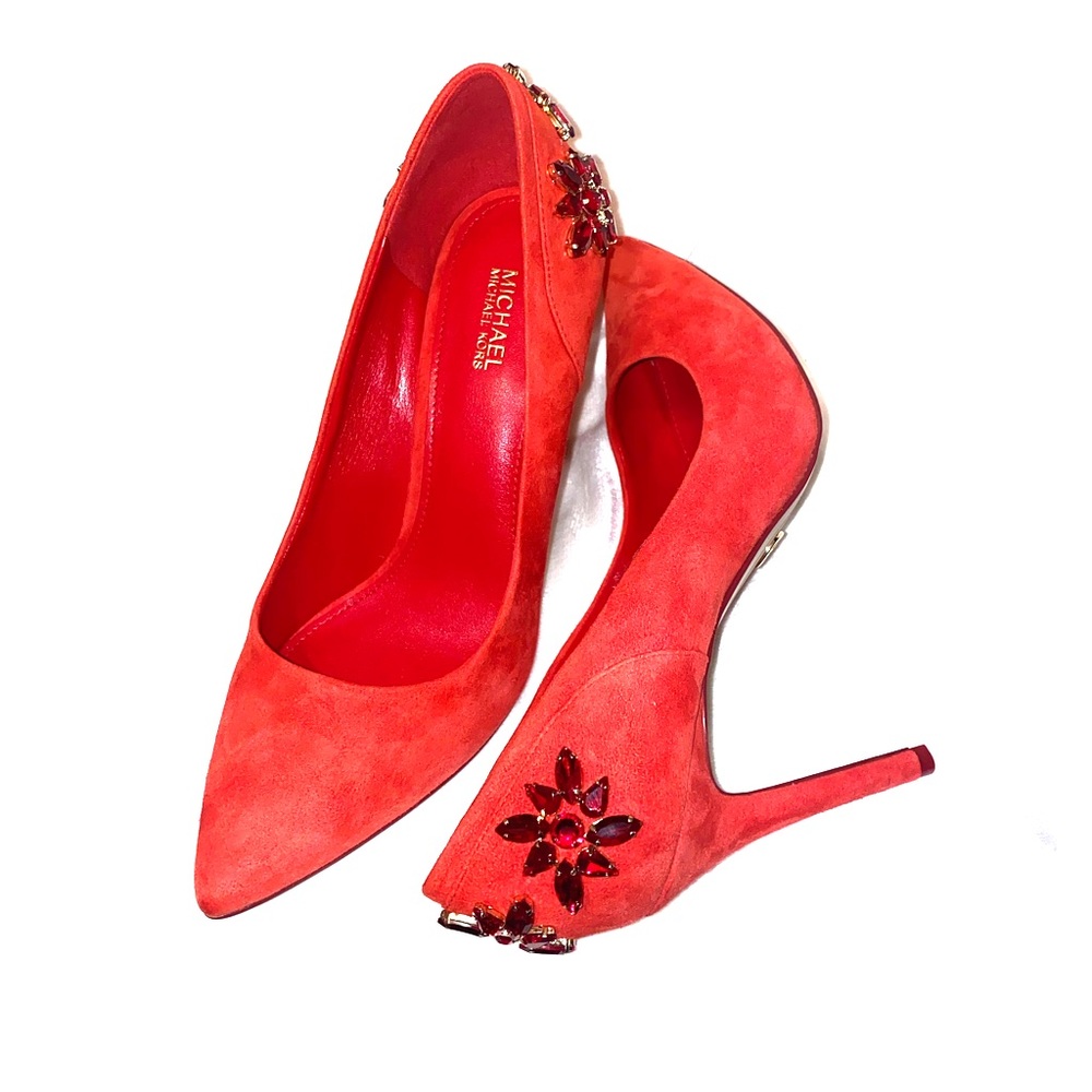 Michael Kors Red Suede Claire Pump/Heels NWT